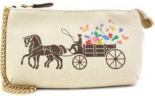 Bolso sin asas Coach grande de lona/muñequera de ensueño verduras para caballos natural C8725 nuevo con etiquetas