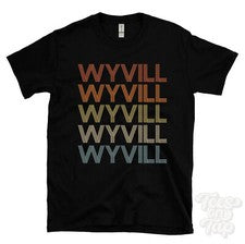 CAMISETA WYVILL ESTILO RETRO REPETIDO Hombre y Mujer Novedad Genial Nombre Regalo
