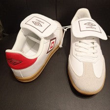 Zapatillas deportivas de fútbol para hombre UMBRO-TX 8,5 blancas rojas beige bajas con cordones