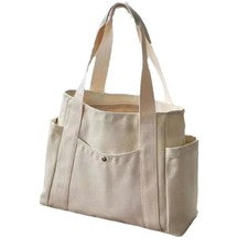 Elegante bolso de mano grande de lona para trabajo, universidad y uso diario - hombro para mujer