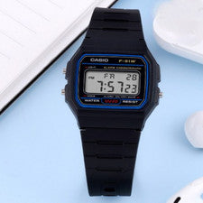 Casio Ligero 7 Años Batería Luz Auto-Calendario Reloj Militar F-91W Negro