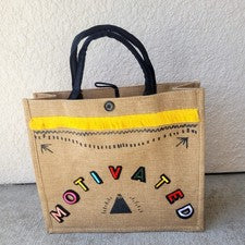 Bolso de Mano Yute Marrón para Mujer Moda
