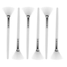 6 un. Cepillos de ventilador Cepillos faciales Maquillaje Belleza Mascarilla facial Aplicador