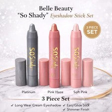 Juego de 3 palos de sombra de ojos Belle Beauty So Shady Cream nuevos