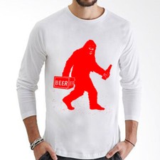 Nueva Camiseta Bigfoot Divertida Gráfica Cerveza Blanca Algodón Talla S a 3XL