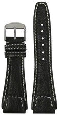 Correa de reloj de cuero de búfalo natural negra Panatime RIOS1931 18/18 18/18 18 mm
