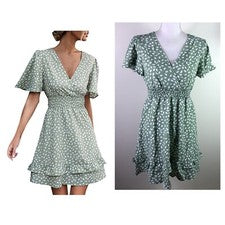 Vestido pulóver manga corta cintura ajustada estampado animal para mujer talla Lg