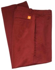 NUEVO Chinos Urban Outfitters Vino Tinto Burdeos Frente Plano Clásicos Para Hombre 32 X 30