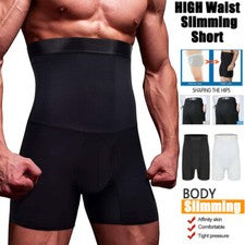 Pantalones cortos boxer de compresión de cintura alta para hombre adelgazantes para adelgazar el cuerpo modelador faja