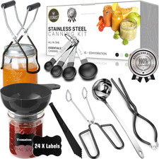 Kit de inicio de suministros de conservas, acero inoxidable de grado alimenticio, juego de herramientas esenciales