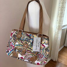 Bolso de Hombro Emma James Paisley Doble Asas Lona con Cartera a Juego Nuevo con Etiquetas