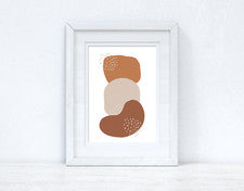 Impresión abstracta beige y terracota marrón 6 formas de colores decoración de pared para el hogar
