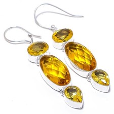 Pendiente de joyería de plata esterlina 925 hecho a mano con piedras...