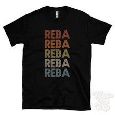 CAMISETA ESTILO RETRO REPETIDA REBA Hombre y Mujer Novedad Genial Nombre Regalo