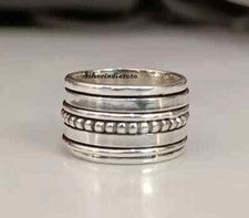 Anillo giratorio, anillo de plata de ley 925, anillo de meditación, regalo su anillo todos los tamaños