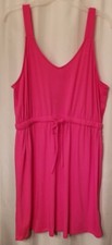 Vestido rosa para mujer sin mangas nuevo con etiquetas corbata media playa verano talla grande