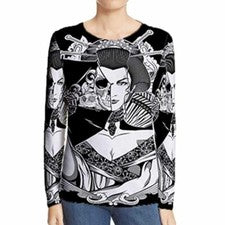 Nuevas camisetas de diseño calavera flor reina nuevas para mujer talla S a 3XL