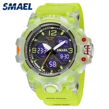 SMAEL Hombre Reloj Deportivo Militar Digital Reloj Pulsera Esfera Grande Luz LED Cronómetro