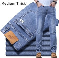2023 Hombre Lujo Vaqueros Estilo Clásico Hombre Pantalón Grueso,Fino para Verano Denim
