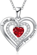 Mujeres Amor Corazón Collares Piedra de Nacimiento Collar Joyería Regalo para Esposa Novia