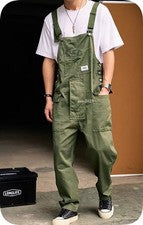 Mono estilo retro para hombre con tirantes pantalón recto pantalones sueltos América nuevo