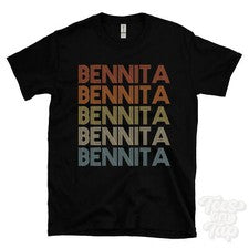 CAMISETA BENNITA ESTILO RETRO REPETIDO Hombre y Mujer Novedad Genial Nombre Regalo