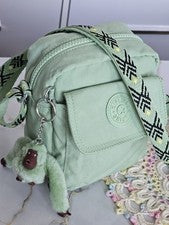 Bolso Bandolera Kipling FANNI Pequeño Verde Claro y Mono NOAH Nuevo Sin Etiquetas