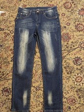 Jeans Wear Pantalones de mezclilla de moda desgastados para hombre, talla 34 ~ NUEVOS CON ETIQUETAS
