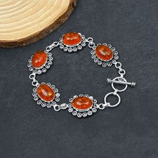 Pulsera de joyería de plata esterlina 925 hecha a mano de piedras preciosas...