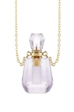 Collar botella perfume cristal piedra natural púrpura