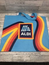 Bolso de Compras ALDI Reutilizable Arco Iris Multicolor Clásico, Nuevo con Etiqueta