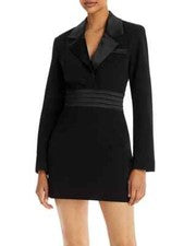 Mini Vestido Corto Aqua Negro Mixto Media L68302 Mujer Talla S