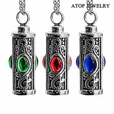 NUEVO Collar Urna Flor Cristal Para Cenizas Cremación Colgante Joyería Conmemorativa