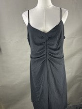 Mini Vestido Mujer Bar lll Negro Grande Cremallera Espalda Diseño Acanalado