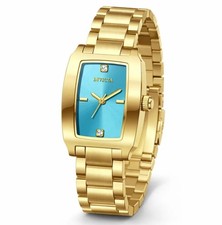 Reloj para mujer Invicta Wildflower dorado 69445 - esfera azul 22 mm ¡Nuevo!!