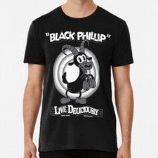 Camiseta Black Phillip Vintage Dibujos Animados Bruja Gótica Oculta Vive Deliciosamente EE. UU.