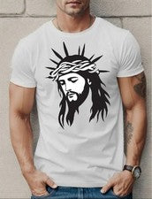 Camiseta Jesús Elegante Para Hombre Vibrante Estilo Informal Cuello Redondo Moda Estilo Suave