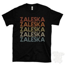 CAMISETA ZALESKA ESTILO RETRO REPETIDO Hombre y Mujer Novedad Genial Nombre Regalo