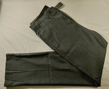 Pantalones de traje para hombre Calvin Klein gris rayón poliéster frente plano sin forro 34x34 nuevos sin etiquetas