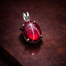 Colgante de plata maciza 925 rubí estrella roja natural certificado de 20 quilates piedras preciosas sueltas