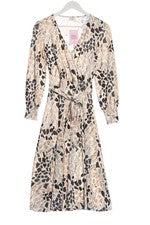 Vestido H&M líneas A estampado integral blanco negro talla 34 poliéster