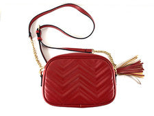 Bolso de mano Lola Mae acolchado bandolera nuevo sin etiquetas rojo 9" x 6" x 2,5"