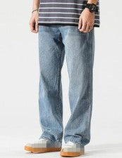 Pantalones de mezclilla sueltos de pierna recta de moda informales Four Seasons 2023 para hombre