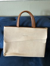 Mujer Vegano Cuero Maletín Estilo Bolso de Hombro Laptop Oficina Trabajo Crema
