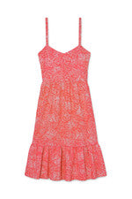 PEP - Vestido midi estampado sin mangas para mujer - XL - Coral naranja
