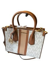 Bolso de Mano MICHAEL KORS Rayas Centrales Vainilla Arce Pequeño Bolso NUEVO $298 Preppy
