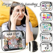 Bolso de mano de maquillaje transparente bolsa de viaje plegable impermeable organizador unisex