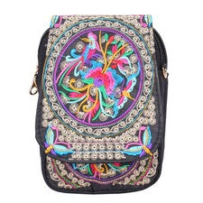 Cartera Bordada Estilo Étnico Bolso Bandolera Bandolera Bolsos de Hombro para Niños