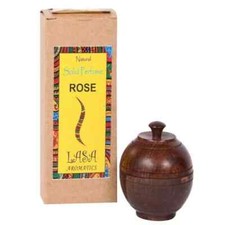 Tarro de madera de perfume macizo natural rosa Lasa Aromatics fragancia de larga duración 6 g