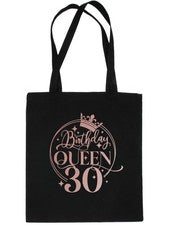 Bolso de Compras Resuable Regalo 30 Cumpleaños Reina 30 En Oro Rosa Estampado